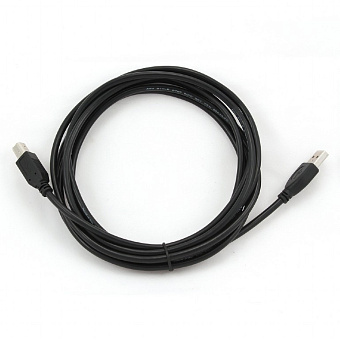 Кабель USB2.0 Am < - > Bm  3.0м, Cablexpert, экран, черный, пакет