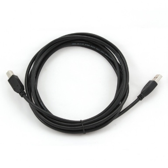 Кабель USB2.0 Am < - > Bm  3.0м, Cablexpert, экран, черный, пакет