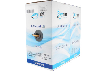 Кабель витая пара внутренний 4 пары FTP кат.5e (305м) медный SkyNet Standart (низкое дымовыделение)
