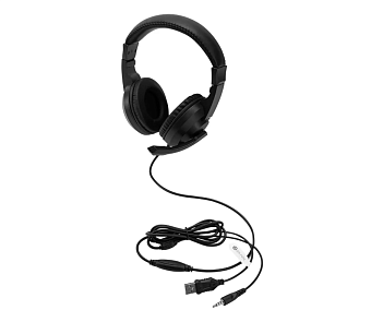 Наушники проводные Oklick HS-L315G (мониторные закрытые, 20-20 000 Гц, 104дБ, 1.8м, проводные USB/3,