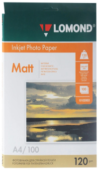 Бумага Lomond [A4] матовая, 120гр/м2, 100л