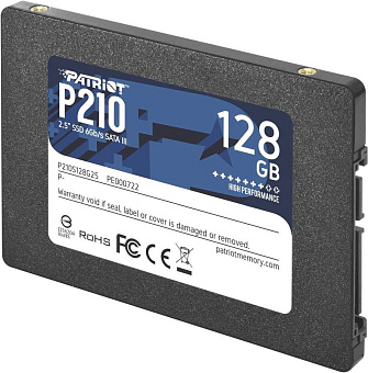 Накопитель SSD SATA .128Gb Patriot P210 (3D TLC, 450/350 Мбайт/сек)