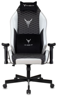 Кресло Knight Neon (соты эко.кожа с подголов. крестов. металл) Черной белый