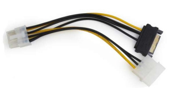 Кабель-удлинитель 8pin PCI-E --> SATA+Molex (m) - для видеокарты