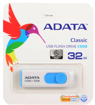 Флешка .32Gb ADATA [C008] USB белый-синий