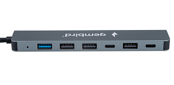 Разветвитель USB-C - 4-in-1-multi-port, Gembird UHB-C445 17 см, алюминий