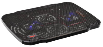 Подставка для ноутбука 15" BURO LCP156 (металл. сетка, 2*1800 об/мин, 23дБ, LED-подсветка) черный