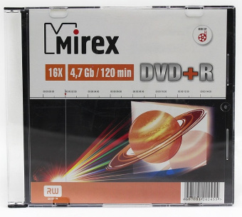 Диск DVD+R 4,7Gb Mirex 16x Slim Case