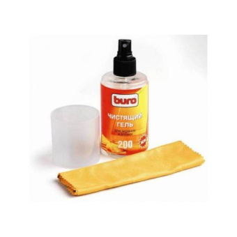 Спрей BURO BU-Gscreen - Гель для чистки экранов, мониторов и оптики + микрофибра 16*25 (баллон - 200мл)