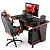 Стол компьютерный MaDXRacer COMFORT GT12 "1200х870х750" черный, кромка красная