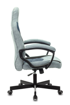 Кресло Zombie VIKING 6 KNIGHT Fabric (ткань, мех. качания, крест. металл, до 120 кг) Синий