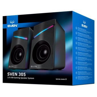 Акустическая система SVEN 305 (2x3W, RGB подсветка, USB) черный