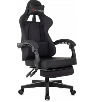 Кресло Zombie 3 (ткань, подставка для ног, регул. спинки, до 120 кг) Черный