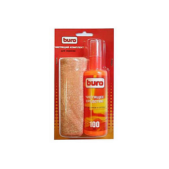 Микрофибра BURO BU-S/MF - Универсальный чистящий комплект, микрофибра, спрей для экранов и оптики