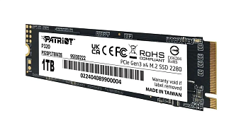 Накопитель SSD M.2 1Tb Patriot P320P1TBM28 (PCI-E 3.0 x4, 3000/2200 Мбайт/сек)