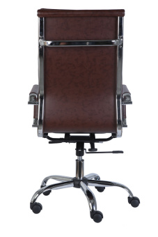 Кресло Бюрократ CH-993 (эко.кожа, мех. качания, крест. металл хром, до 120 кг) Коричневый