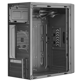 Корпус Ginzzu B200, 2xUSB2.0, 1xUSB 3.0, без вентиляторов, без БП, mATX, чёрный