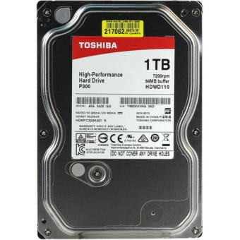 Жесткий диск SATA 1Tb TOSHIBA P300 7200rpm 64Mb SATA-3