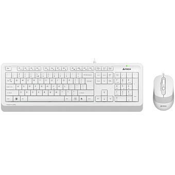 Комплект проводной (клавиатура+мышь) A4Tech Fstyler F1010 белый/серый