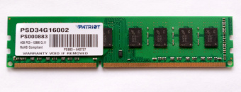 Модуль памяти DDR3 4096Mb PC-12800 1600MHz Patriot