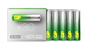 Элемент питания AAA, 1.5V, 30шт, GP Super Alkaline 24A21 G-Tech (экономичная упаковка)