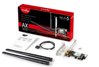Сетевая карта PCI-E Cudy WE3000 AX3000 Wi-Fi + Bluetooth антенна - внешняя