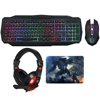 Игровой набор Defender TARGET MKP-350 (мышь, клавиатура, гарнитура и коврик)