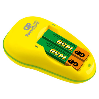 Сетевое зарядное устройство AA/AAA GP PB12 + 2 аккумулятора 1450mAh