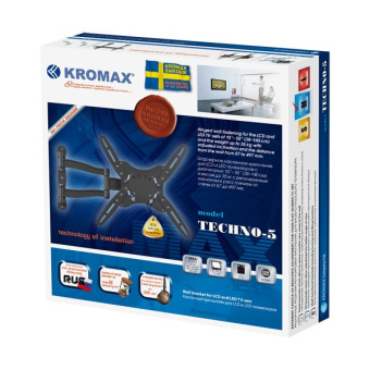 Крепление для телевизора Kromax Techno-5 Gray (настенное, регулируемое, с коленом, max 35кг, VESA 400)