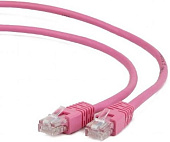 Кабель патч-корд .Patch cord кат.5e  3.0м, Cablexpert, многожильный, розовый