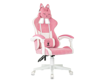 Кресло Knight Kitty W Fabric (ткань, фиксация наклона спинки, крестов. пластик, до 120 кг) розовый/м