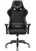 Кресло Zombie VIKING 4 AERO (текстиль/эко.кожа, мех. качания, крест. пластик, до 120 кг) Черый