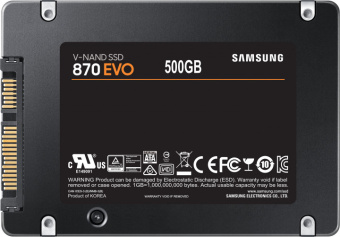 Накопитель SSD SATA 500Gb Samsung 870 EVO Series (3D TLC, 560/530 Мбайт/сек)