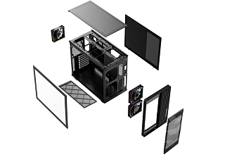 Корпус Powercase TX5 ARGB mATX чёрный