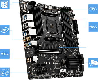 Материнская плата Socket AM4 MSI B550M PRO-VDH (B550) 4*DDR4 2*PCI-Ex1 1*PCI-Ex16 SATA M.2 HDMI DP V