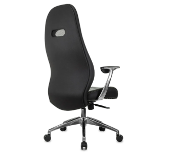 Кресло Бюрократ _ZEN кожа крестов. алюминий, черный