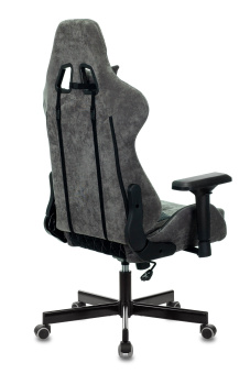 Кресло Zombie VIKING 7 KNIGHT Fabric (текстиль/эко.кожа, мех. качания, крест. металл, до 120 кг) Черный