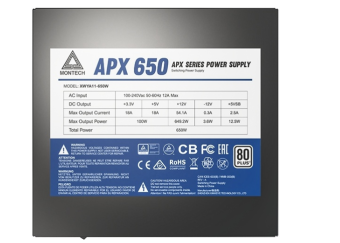 Блок питания .650W Montech APX 650W 80+ Standard