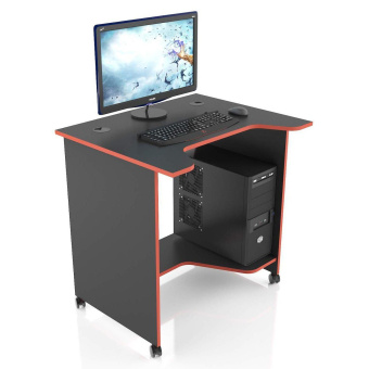 Стол компьютерный MaDXRacer XMINI XG08 "800х650х750" черный, кромка красная