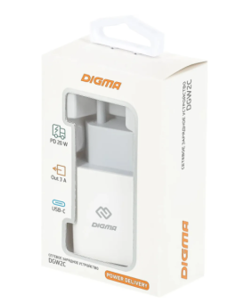 Сетевое зарядное устройство Digma DGW2C 20W USB-C White