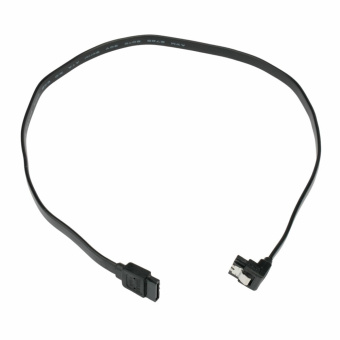 Кабель интерфейсный SATA  50см, Cablexpert, угловой, защелка, черный