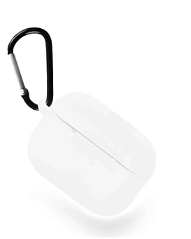 Чехол для наушников Apple Airpods Pro 3 - Gurdini soft touch c карабином белый