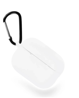 Чехол для наушников Apple Airpods Pro 3 - Gurdini soft touch c карабином белый