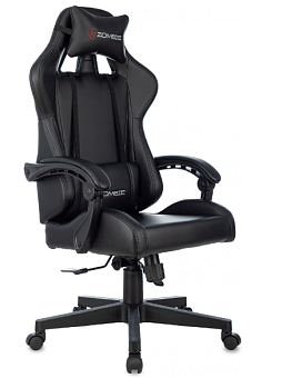 Кресло Zombie GAME TETRA (экокожа, пластиковая крестовина, до 120кг) Черный