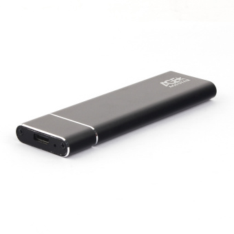 Внешний контейнер USB3.0 -> M.2", AgeStar 3UBNF5C, NGFF B-key, алюминий, серебристый