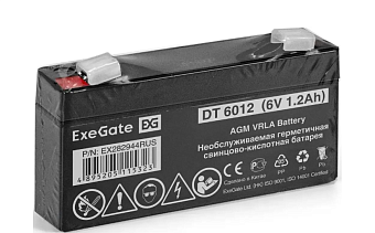 Аккумулятор для ИБП 6V,  1.2Ah, ExeGate DT 6012