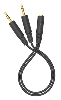 Кабель аудио-видео Jack 3.5 (f) < - > 2xJack 3.5 (m)  0.2м, A4Tech AD-4P