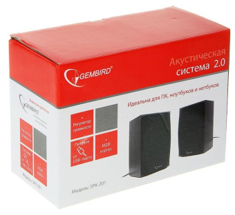 Акустическая система Gembird SPK-201 (2x2.5W, питание от USB) black