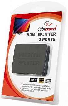 Разветвитель видеосигнала .2 port HDMI (1in --> 2out, 1920х1200, 1080p) Gembird DSP-2PH4-03