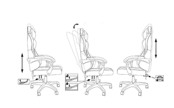 Кресло Knight Wolf RGB (ткань, фиксация наклона спинки в любом полож., крестов. пластик, до 120 кг) черный